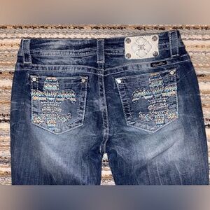 🔥 STUNNING Miss Me "Signature Boot" Fleur-De-Lis Jeans - Size 30 🔥